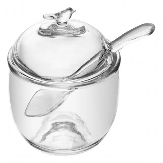 Açucareiro C/ Colher Tampa Bird 150ml Cristal Ecológico Wolff Açucareiro C/ Colher Tampa Bird 150ml Cristal Ecológico Wolff